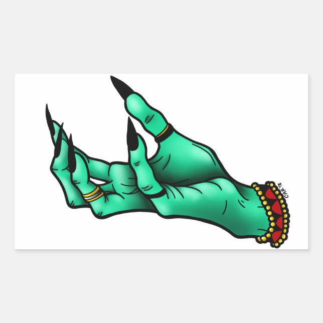 Pegatina Halloween Witch Hand (Anverso)