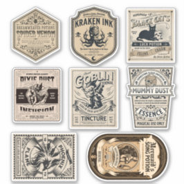 Pegatina Halloween Witch Potion Label Wizard Apothecary