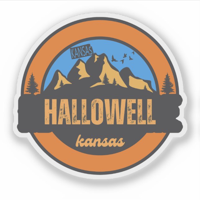 Pegatina Hallowell, Kansas (Anverso)