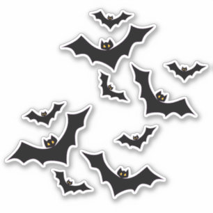 Pegatina Hallowen Black Bats