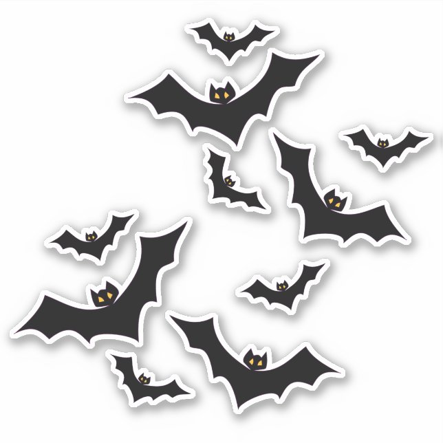 Pegatina Hallowen Black Bats (Anverso)