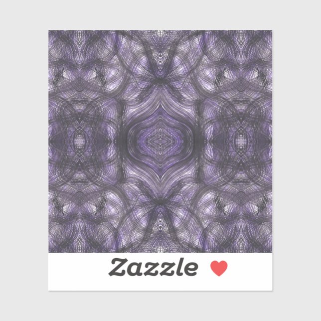 Pegatina Hallways Abstract Dark Purple Black Watercolor Art (Hoja)