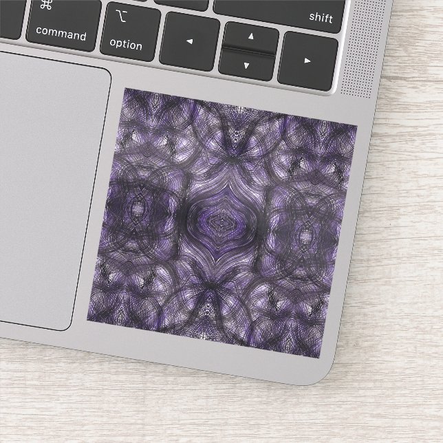 Pegatina Hallways Abstract Dark Purple Black Watercolor Art (Detalle)