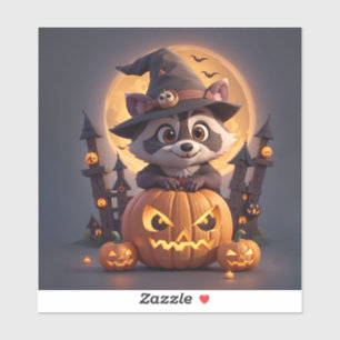 Pegatina Haloween Raccoon