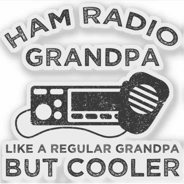 Pegatina Ham Radio Grandpa gusta del abuelo normal pero más (Anverso)