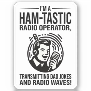 Pegatina Ham Radio Operator transmite Chistes de papá