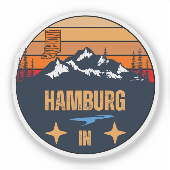 Pegatina Hamburg, Indiana (Anverso)