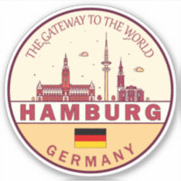 Hamburgo Alemania City Skyline Emblem