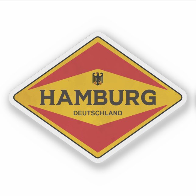 Pegatina Hamburgo Alemania Vintage (Anverso)