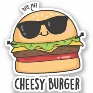 Pegatina Hamburguesa con queso Chistes divertidos de comida