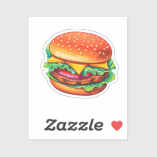 Pegatina Hamburguesa de dibujos animados