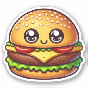 Pegatina Hamburguesa Deliciosa Irresistiblemente Bonita 