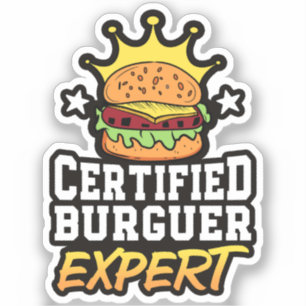 Pegatina Hamburguesa Experta en hamburguesa certificada