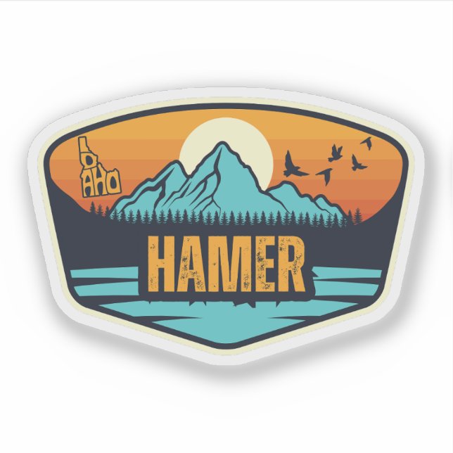 Pegatina Hamer, Idaho (Anverso)