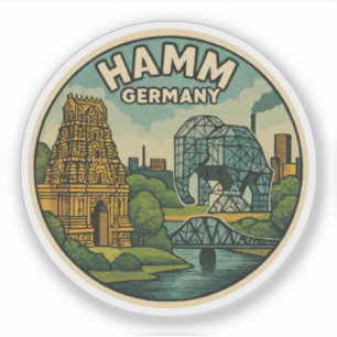 Pegatina Hamm Alemania Arte Elefante
