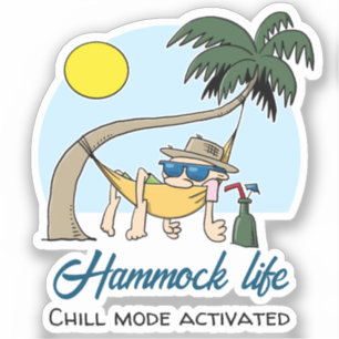 Pegatina Hammock Life Chill Mode Activado Funny Personaliza