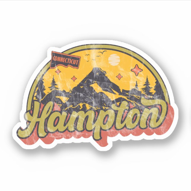 Pegatina Hampton, Connecticut (Anverso)