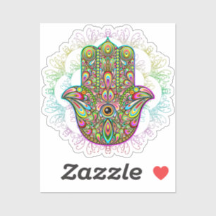 Pegatina Hamsa Fatma Hand Psychedelic Art