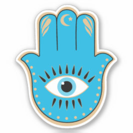 Pegatina Hamsa Hand Greek Evil Eye Blue
