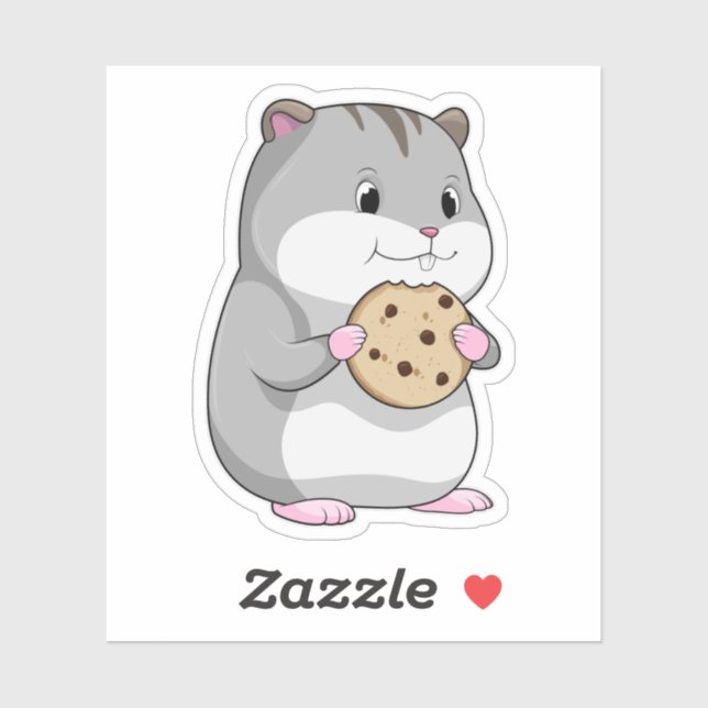 Pegatina Hamster con Cookie (Hoja)