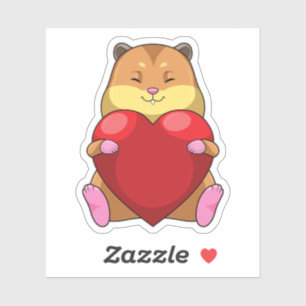 Pegatina Hámster con corazón