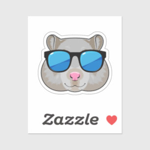 Pegatina Hamster con gafas de sol