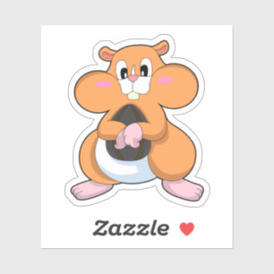 Pegatina Hámster con nuez