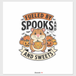 Pegatina Hámster de Halloween alimentado por espantos diver