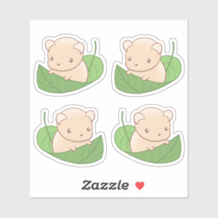 Pegatina Hamster de ratón lindo flotando en un conjunto de