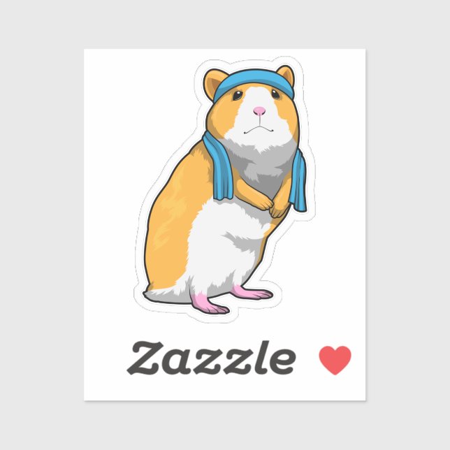 Pegatina Hámster en forma con toalla (Hoja)