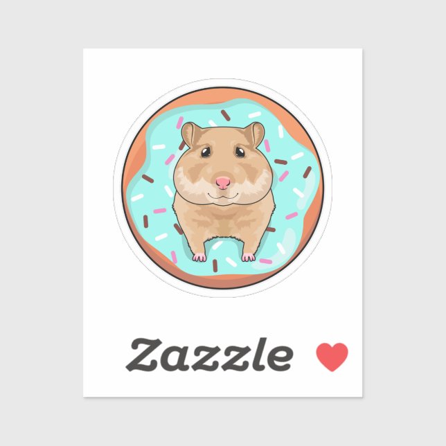Pegatina Hamster with Donut (Hoja)