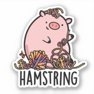 Pegatina Hamstring Funny Pig Pun