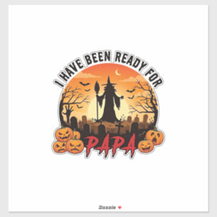 Pegatina Han estado listos Papá Halloween Bruja Calabazas T