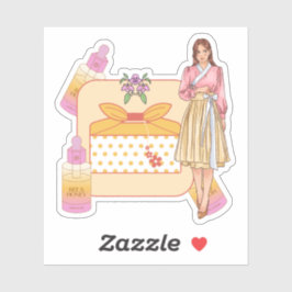 Pegatina Hanbok de Pastel & Suero de Miel de Vainilla