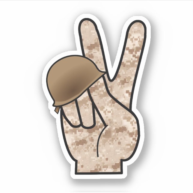 Pegatina Hand Peace Camouflage (Anverso)