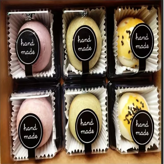 Pegatina Handmade Black & Pudding Sealing (Handmade Black & Pudding Sealing Stickers Suitable for DIY Gift, Handmade Baking, Birthday Party, )