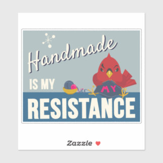 Pegatina Handmade is My Resistance-Blue Rectangle sticker