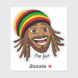 Pegatina Handsome Jamaican Rasta Man One Love