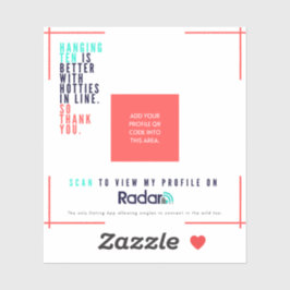 Pegatina "Hang Ten" - Tarjeta QR Vinyl SURF