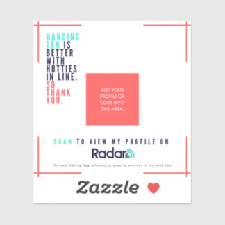 Pegatina "Hang Ten" - Tarjeta QR Vinyl SURF