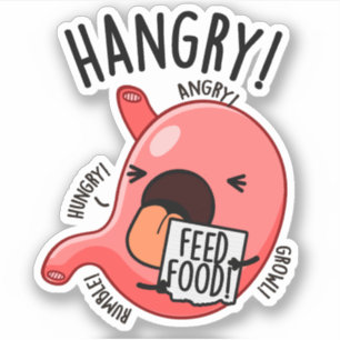 Pegatina Hangry Funny Stomach Pun