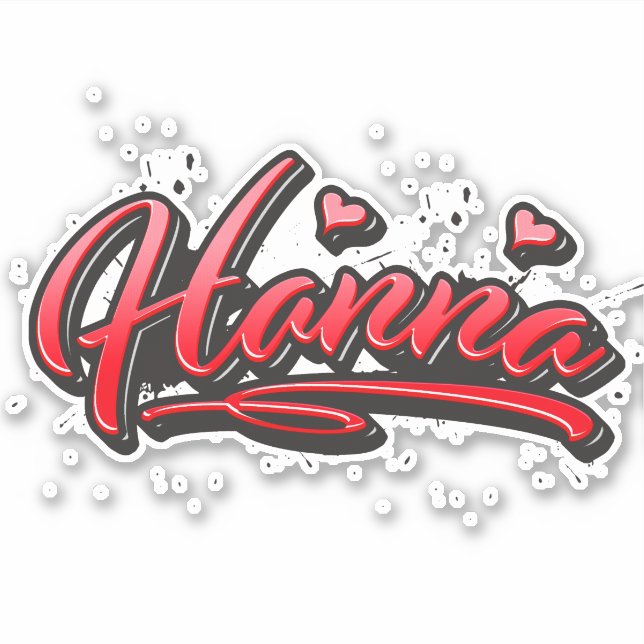 Pegatina Hanna red Heart Graffiti Aufkleber Sticker (Anverso)