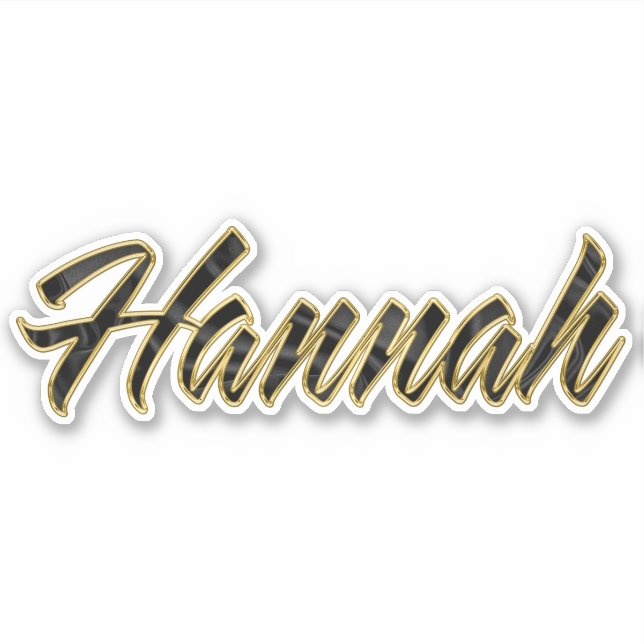 Pegatina Hannah black gold Lettering Aufkleber Sticker (Anverso)