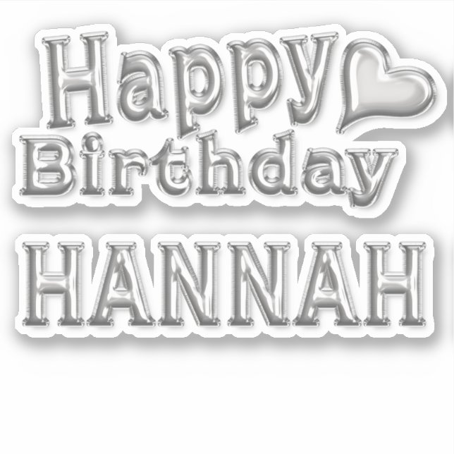 Pegatina Hannah Happy Birthday silver Aufkleber Sticker (Anverso)