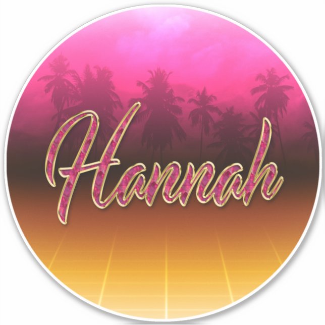Pegatina Hannah Vorname Name golden pink Aufkleber Sticker (Anverso)