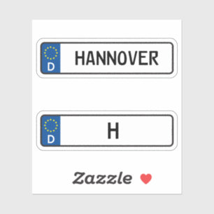 Pegatina Hannover kennzeichen, Placa de licencia de automóv