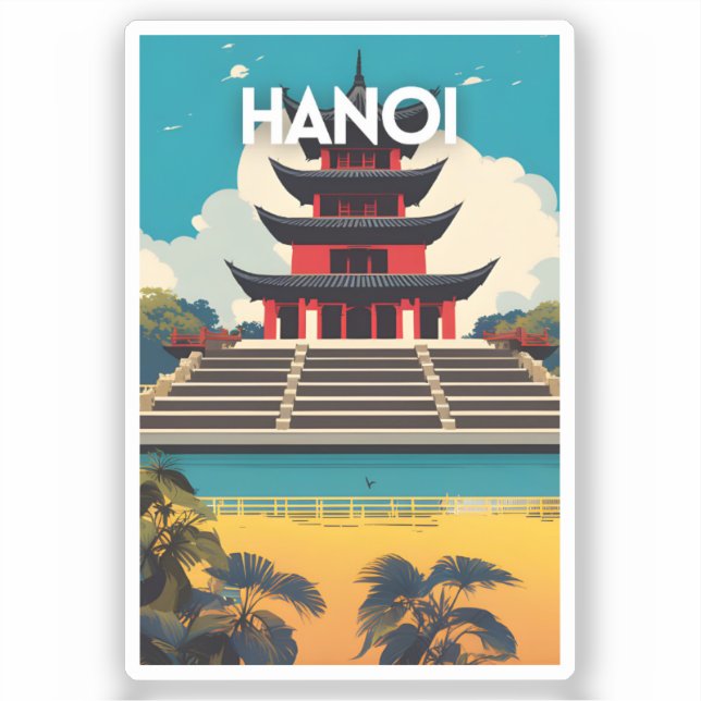 Pegatina Hanoi Vietnam (Anverso)