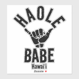 PEGATINA HAOLE BABE SHAKA HAWAII