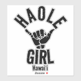 PEGATINA HAOLE CHICA SHAKA HAWAII