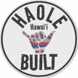 Pegatina HAOLE CONSTRUYÓ TRIBAL HI Flag SHAKA HAWAII